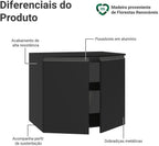 Madesa Balcão De Cozinha Suspenso Nice Preto 80cm 2 Portas