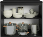 Madesa Balcão De Cozinha Suspenso Nice Preto 80cm 2 Portas