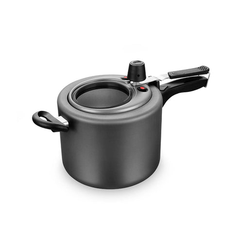 MTA Panela De Pressão Alumínio Com Visor De Vidro 4,5L Grafite
